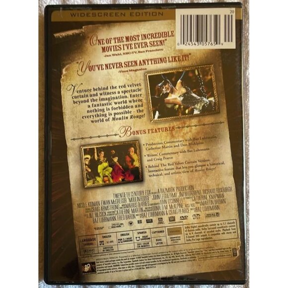 Moulin Rouge! - DVD - Widescreen - Nicole Kidman - Picture 2 of 5